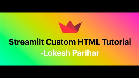 Components html streamlit.  One of its standout features is the ability to create c...