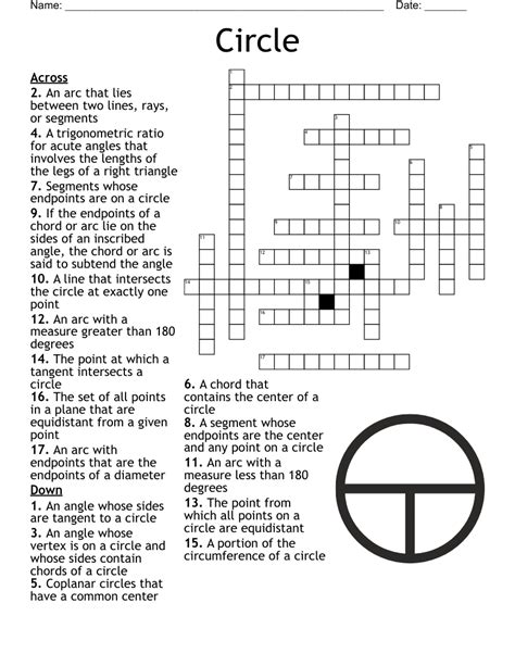 Components of a Circle Crossword WordMint