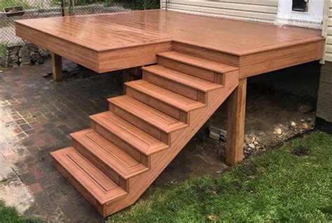 Composite deck stairs. Learn helpful hints on installation of cladding on an UltraDeck Deck from Midwest Manufacturing and Menards 