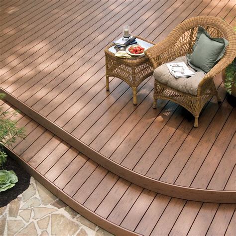 Composite wood deck. 