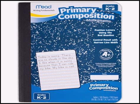Composition Book Primary Journal Draw Top Lines Botto