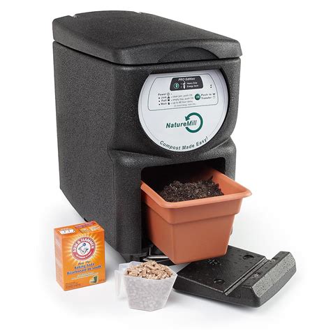 Compost machine for home. An electric composter is a kitchen appliance. Some are small enough for countertops; others are the size of a garbage can. You use one like a regular compost pail: Open the lid, drop in the food, press a button and the composter does the rest. The composting cycle takes five to 48 hours, depending on model. 