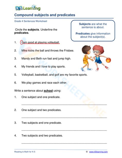 Compound Subjects and Predicates Worksheets Worksheets Library