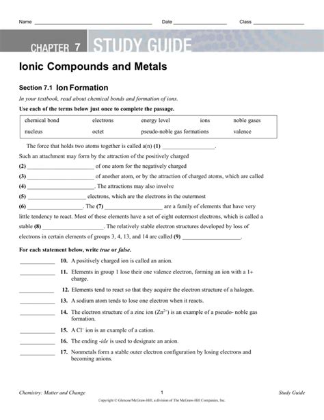 Compounds and metals study guide answers. - Partito politico e la crisi dello stato sociale.