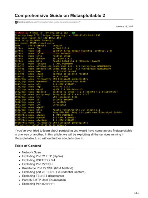 Comprehensive Guide on Metasploitable 2