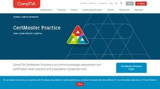 CompTIA CertMaster Practice is an online knowledge assessment and training ... certmaster-practice/login · Click Here To Register For On-Demand Training. What ...
