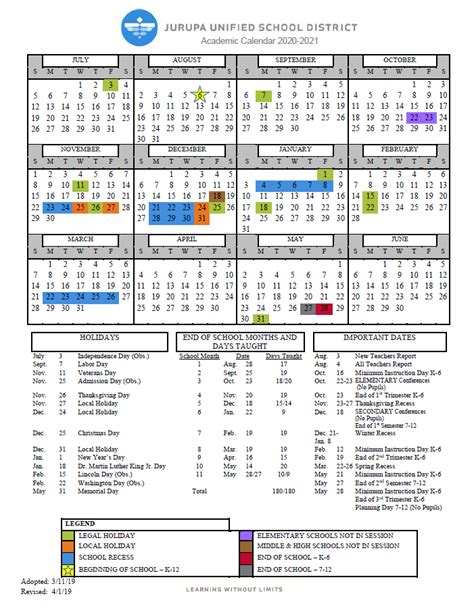 Compton Usd Calendar