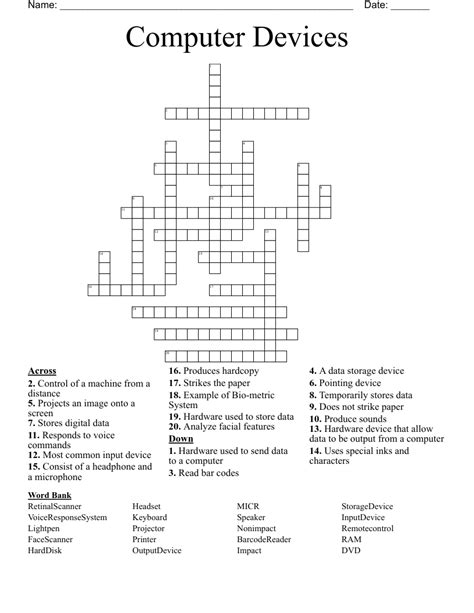 Computer Devices Crossword WordMint
