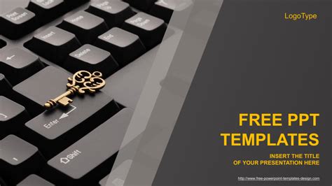 Computer Golden Key Powerpoint Template