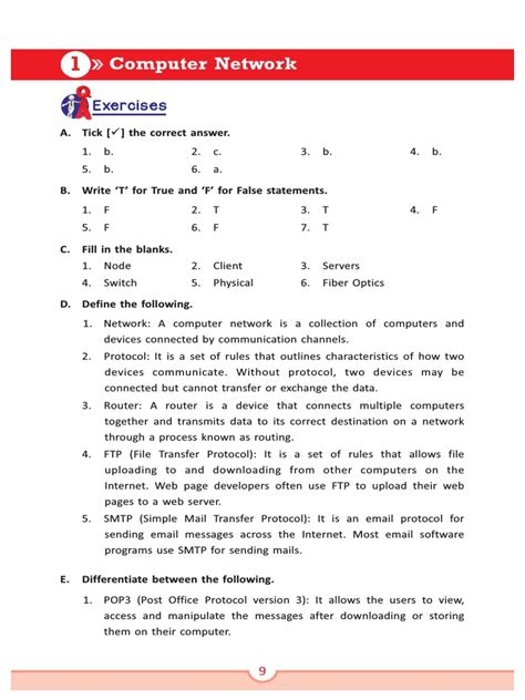 Computer Network Answer Key