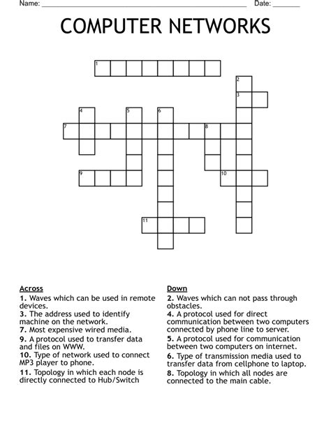 Computer Networks Crossword
