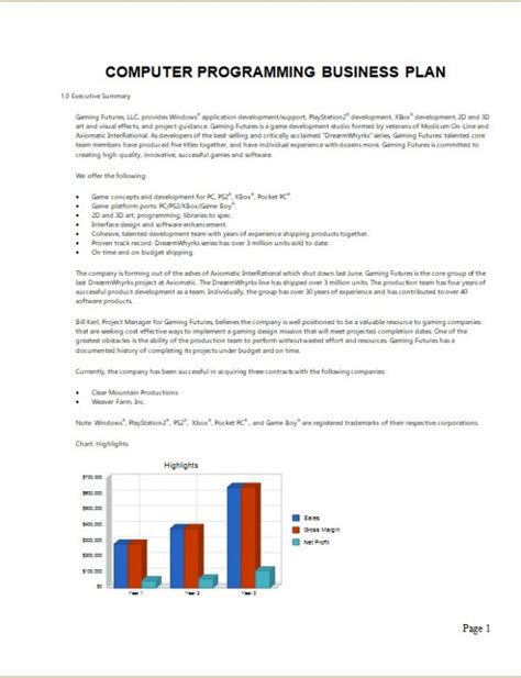 Computer Programming Business Plan