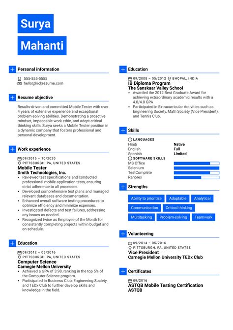 Computer Science Resume Sample Kickresume
