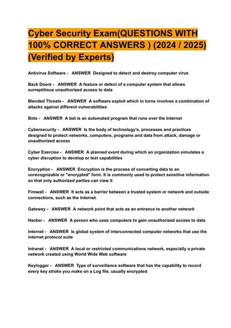 Computer Security Exam Questions And Answers