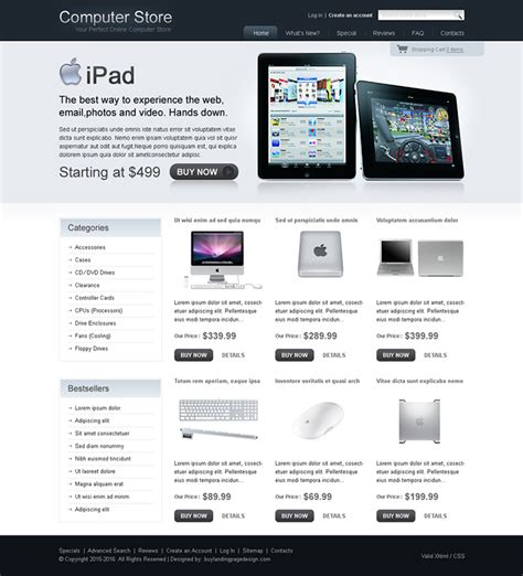 Computer Store Website Template 8207