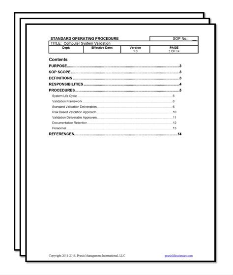 Computer System Validation SOP Validation Center