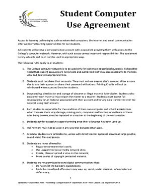 Computer Use Agreement Template