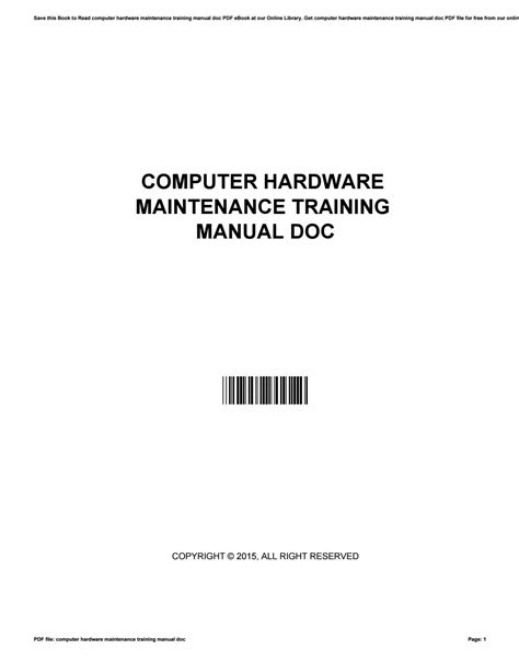 Computer hardware maintenance training manual doc. - The joint commission guide to improving staff communication second edition.