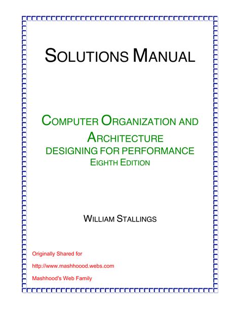 Computer organization and architecture designing for performance 8th edition solution manual. - Manuale di contabilità per studio medico accounting manual for doctor office.