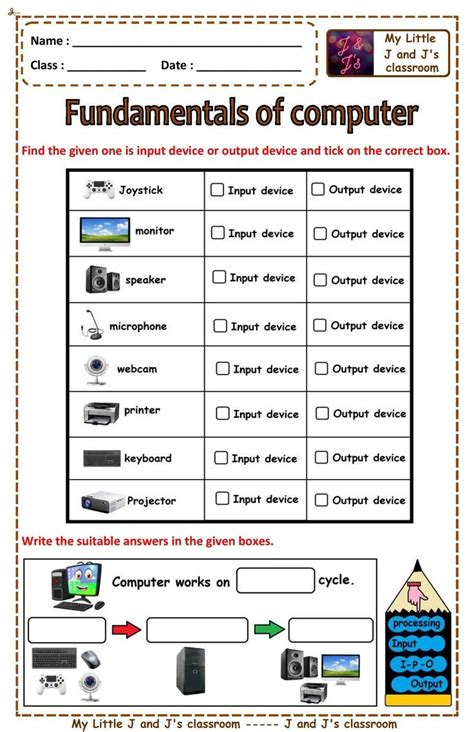Computer worksheet for grade 2 Computer basic, 2nd grade worksheets