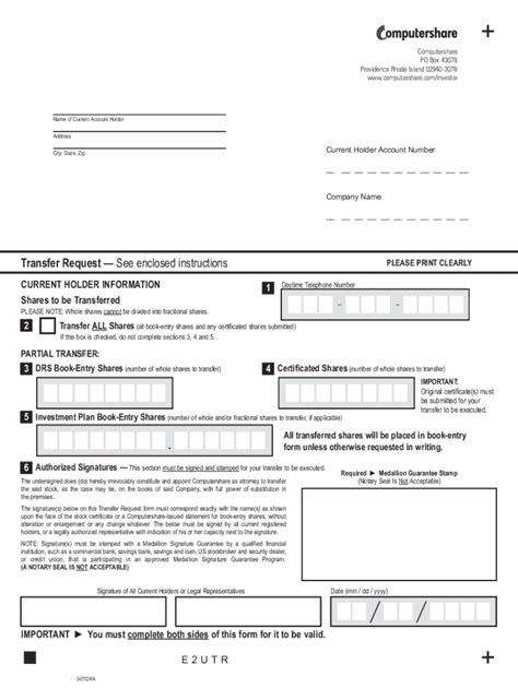 Computershare Printable Forms