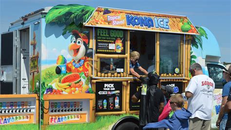 Cona ice. Specialties: Kona Ice is the shaved ice truck that brings a one-of-a-kind, tropical experience to you. Guests can flavor their own Kona Ice on our signature Flavorwave, dance to our island tunes, and enjoy a nutritious and delicious treat. 