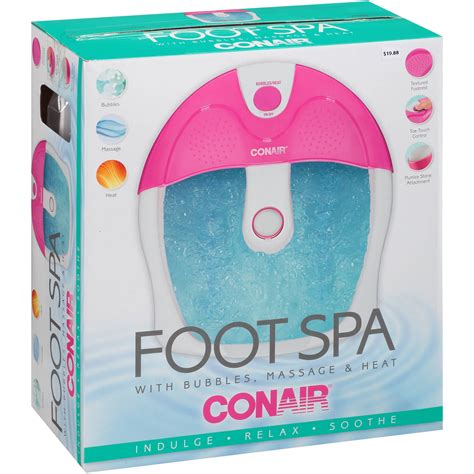 Conair foot spa instructions. May 10, 2023 · The Shimmer ‘n Sparkle 6-in-1 Real Massaging Foot Spa from Cra-Z-Art comes with four bath fizzes, one pair of slippers, and two toe separators for the perfect pedicure. It even includes a bubbling waterfall and rolling foot massagers on the bottom. 