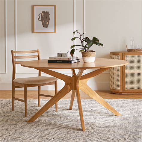 Conan Round Oak Dining Table for 4 Article