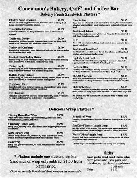 Concannons - Concannon's Bakery Cafe And Coffee Bar in Muncie, browse the original menu, discover prices, read customer reviews. The restaurant Concannon's Bakery Cafe And Coffee Bar has received 2031 user ratings with a score of 86.