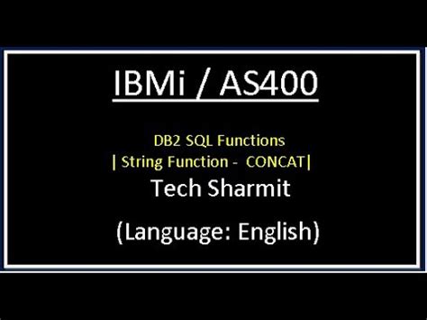 Concat in as400. .  ...