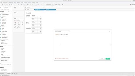 Concatenate tableau. Hi everyone, I would like aggregate a string column in tableau. I know you can concatenate two fields using the '+' operator; however, for my application I need to aggregate multiple rows into a single. Any built in function to do this for me in Tableau. I know ETL tools like Alteryx come with this ability. Tableau Desktop & Web Authoring. Upvote. 
