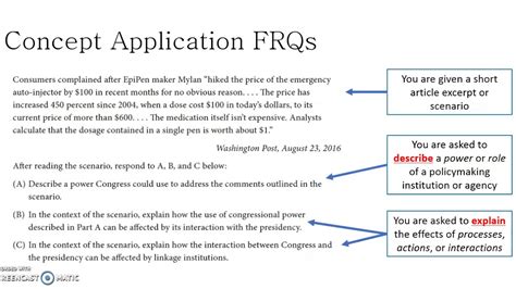 Concept application frq. In this video, we’ll unpack a sample free-response question—FRQ (Concept Application).Download questions here: https://tinyurl.com/y9p5etmmStay motivated and... 
