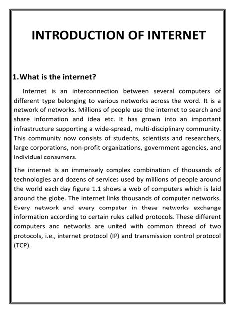 Concept of internet pdf. 1 INTRODUCTION This unit introduces you to comput...