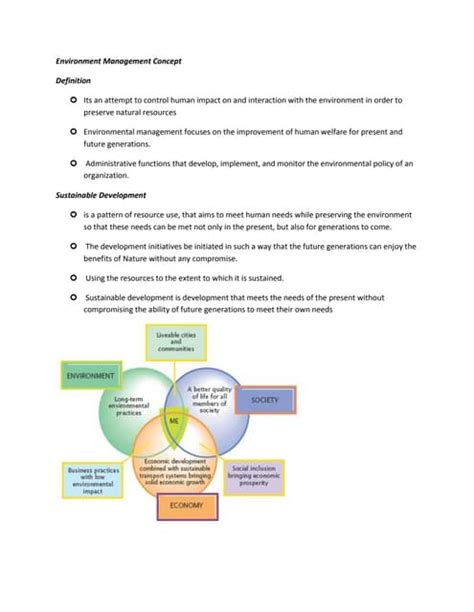 Concepts And Issues Of Environmental Management