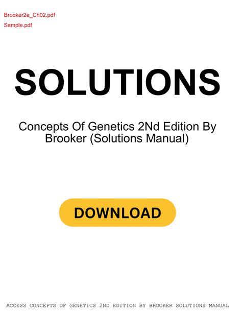 Concepts of genetics brooker solutions manual. - Victorian sensation fiction readers guides to essential criticism.
