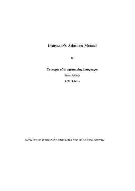 Concepts of programming languages 9th solutions manual. - The complete idiot s guide to music composition idiot s guides.