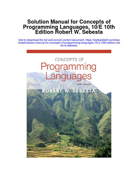 Concepts of programming languages solutions manual. - Don guide for 12th english answe key.