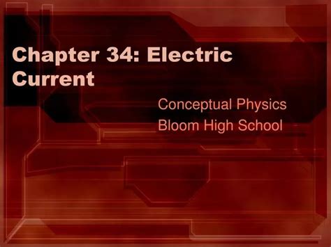 Conceptual Physics 34 Electric Current Exercises Answer