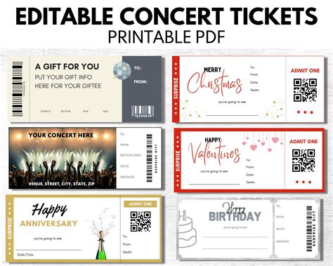 Concert Ticket Printable