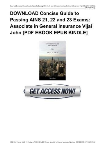 Concise guide to passing ains 21 22 and 23 exams associate in general insurance. - Ge gsl25jfpbs side by side refrigerator manual.
