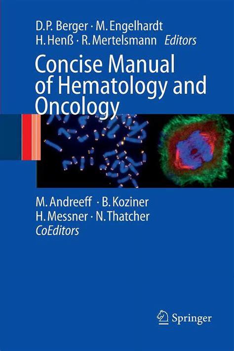 Concise manual of hematology and oncology by dietmar p berger. - Kleine schriften zur geschichte und cultur.