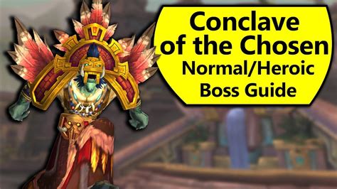 Conclave of the chosen solo. Conclave of the Chosen is a single phase encounter in which the raid will face against two aspect of the loa bosses. As one aspect falls, it is replaced by another until all four aspects have been defeated. The Loa frequently help the aspects throughout the encounter by using a powerful wrath spell! 