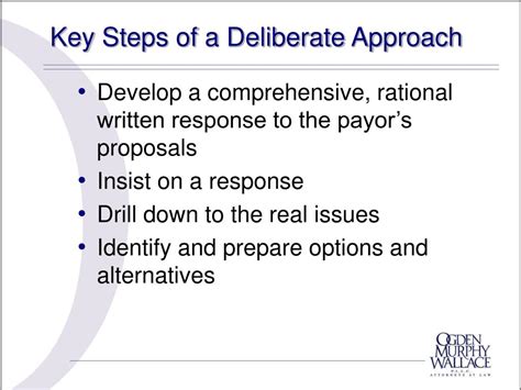 conclusion: deliberate approach