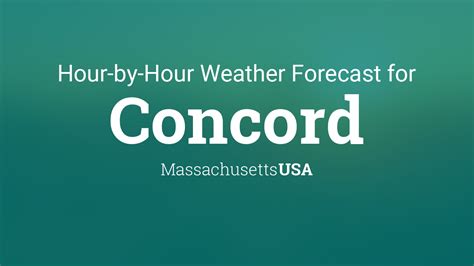 Concord weather hourly. Today's and tonight's Concord, MA weather forecast, weather conditions and Doppler radar from The Weather Channel and Weather.com 