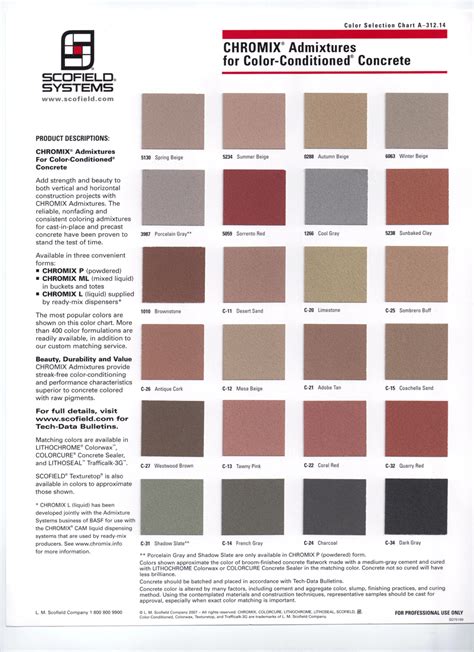 Concrete Color Charts Concrete Contractor