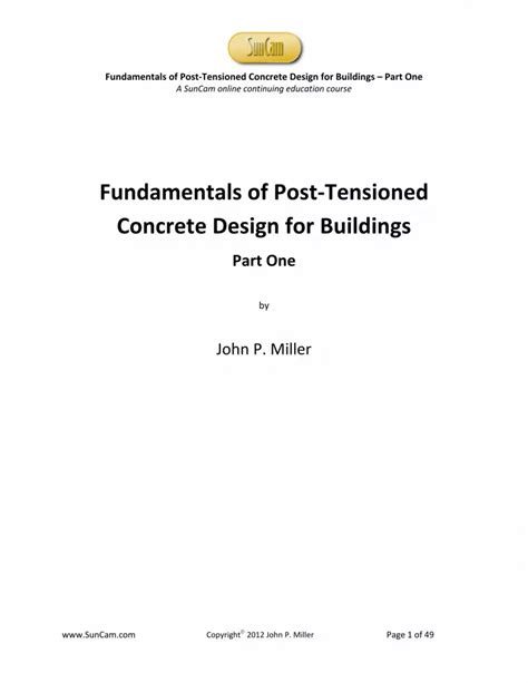 Concrete Design Documents Post Csi Tensioned