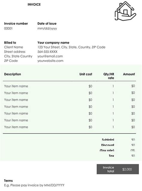 Concrete Invoice Template Word Excel PDF Free Download Free PDF Books