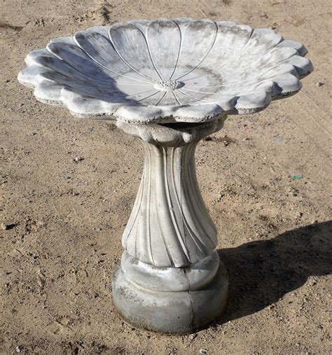 Concrete bird bath bowl replacement. How to Fix a Broken Concrete Birdbath. Concrete is a mixture of clay, lime, sand, gravel and water. Some concrete contains small amounts of metal and is refe... 