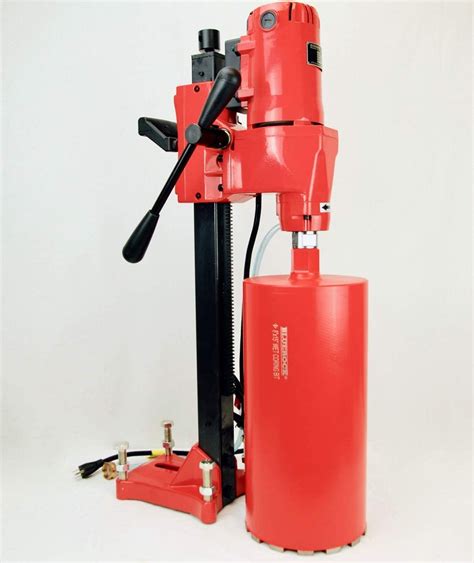 Concrete core drill. Highlights. Laser welded segments and thin wall steel core for reliability. 4 in. x 14 in. x 1-1/4 in.-7 shank. Grade A diamond crystals for highest concrete coring performance. Suitable for both dry and wet use. 9 mm flat tips for fast coring. Ideal for both professional contractors and DIY users. 