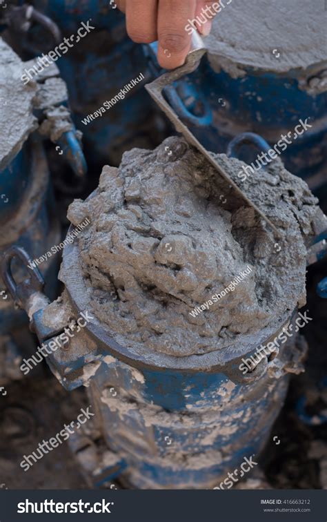 Concrete in Steel Cylinder Formwork for Testing Stock Photo Image of